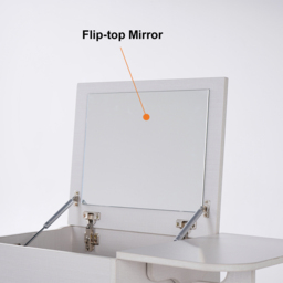 Nordic Flip Top White Dressing Table Mini with Stool & Mirror - thumbnail 8