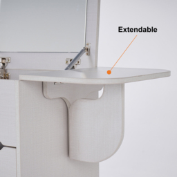 Nordic Flip Top White Dressing Table Mini with Stool & Mirror - thumbnail 7