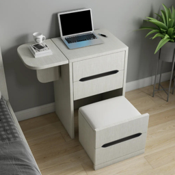 Nordic Flip Top White Dressing Table Mini with Stool & Mirror - thumbnail 3