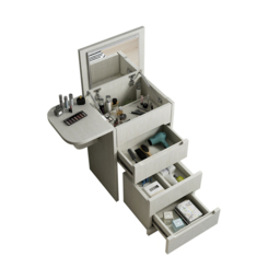 Nordic Flip Top White Dressing Table Mini with Stool & Mirror - thumbnail 6