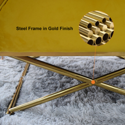 Glam Accent Chair Velvet Upholstered in Gold Legs Style in B Left Side Chair - thumbnail 7