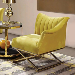 Glam Accent Chair Velvet Upholstered in Gold Legs Style in B Left Side Chair - thumbnail 2