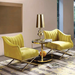 Glam Accent Chair Velvet Upholstered in Gold Legs Style in B Left Side Chair - thumbnail 3