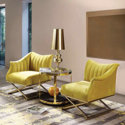 Glam Accent Chair Velvet Upholstered in Gold Legs Style in B Left Side Chair - thumbnail 4