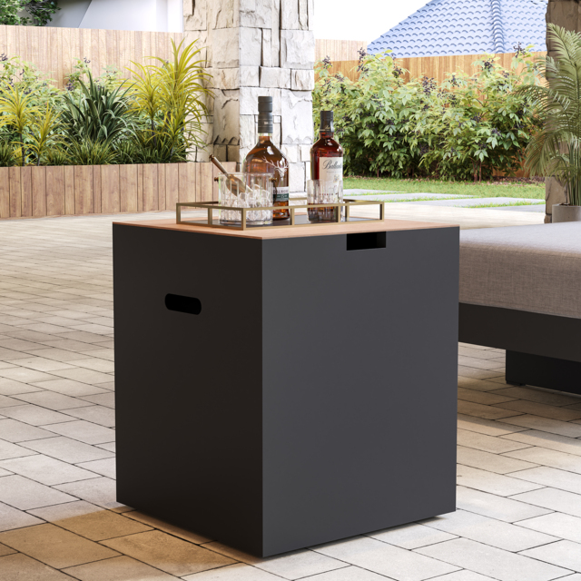 Axis Propane Gas Tank Cover Table for Outdoor Fire Pit Aluminum Bottle Cap (495mm High) - image 1