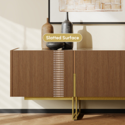 Grovyn 200 cm Sintered Stone Top Fluted TV Stand with Spacious Cabinets - thumbnail 8