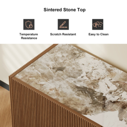 Grovyn 200 cm Sintered Stone Top Fluted TV Stand with Spacious Cabinets - thumbnail 7