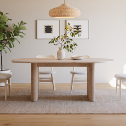 2007 mm - 2413 mm Oval Dining Table Extendable Butterfly Leaf Sintered Stone Top 6-10 Seater Matte Travertine - thumbnail 7