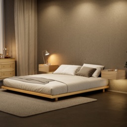 Japanese Style 180cm*200cm Low Bed Frame Natural Floor Bed - thumbnail 3