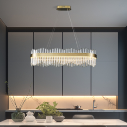 Crystina Modern LED Crystal Kitchen Island Light  with Remote Control - thumbnail 3