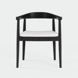 Acurv Curved Back Dining Chair Upholstered Performance Leather Black Wooden Armchair - thumbnail 8