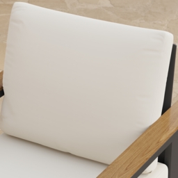 8 Pieces Rectangle Wood & Aluminium Outdoor Patio Dining Set with Central Pillar Umbrella - thumbnail 6
