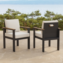 8 Pieces Rectangle Wood & Aluminium Outdoor Patio Dining Set with Central Pillar Umbrella - thumbnail 3