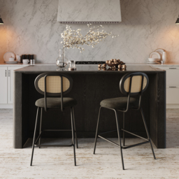 1830mm Kitchen Island Sintered Stone Top with Storage Black Modern - thumbnail 4