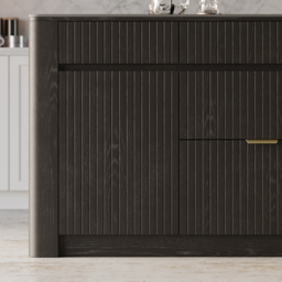 1830mm Kitchen Island Sintered Stone Top with Storage Black Modern - thumbnail 7
