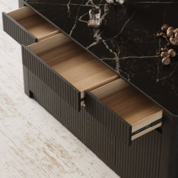 1830mm Kitchen Island Sintered Stone Top with Storage Black Modern - thumbnail 9