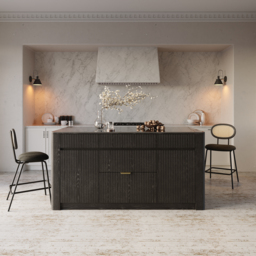 1830mm Kitchen Island Sintered Stone Top with Storage Black Modern - thumbnail 5