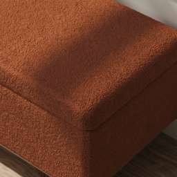Teddy Fabric Fluffy Faux Fur Flip Top Wood Storage Entryway Bench - thumbnail 5