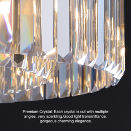 Fixedo Modern Tiered Crystal LED Chandelier in Brass Light - thumbnail 4