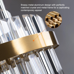 Fixedo Modern Tiered Crystal LED Chandelier in Brass Light - thumbnail 5