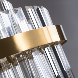 Fixedo Modern Tiered Crystal LED Chandelier in Brass Light - thumbnail 3