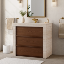 "36"" Single Bathroom Vanity with Ceramic Sink, Sintered Stone Top" - thumbnail 2