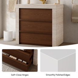 "36"" Single Bathroom Vanity with Ceramic Sink, Sintered Stone Top" - thumbnail 9