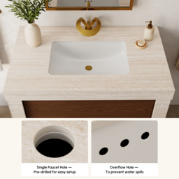 "36"" Single Bathroom Vanity with Ceramic Sink, Sintered Stone Top" - thumbnail 7
