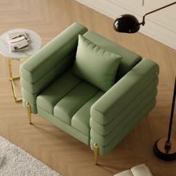 Performance Leather Accent Chair Modern Modular Arm Chair Set of 2 - thumbnail 6