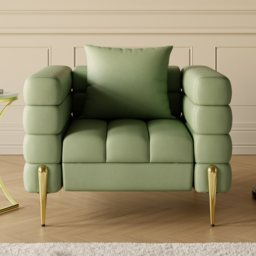Performance Leather Accent Chair Modern Modular Arm Chair Set of 2 - thumbnail 5