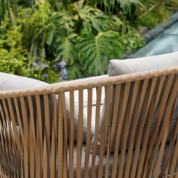 160 cm Rattan Outdoor Daybed with Grey Cushion Pillow Aluminum Frame - thumbnail 3