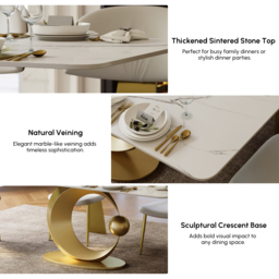 "71.3"" Rectangle Sintered Stone Dining Set" - thumbnail 8