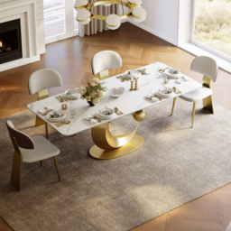 "71.3"" Rectangle Sintered Stone Dining Set" - thumbnail 2