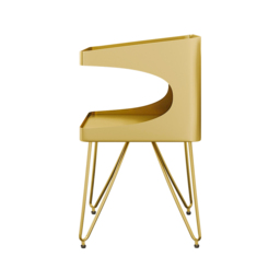 Modern Gold Metal Nightstand Set of 2 with 2 Shelves and Handle Bedside Table - thumbnail 7