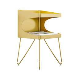 Modern Gold Metal Nightstand Set of 2 with 2 Shelves and Handle Bedside Table - thumbnail 8