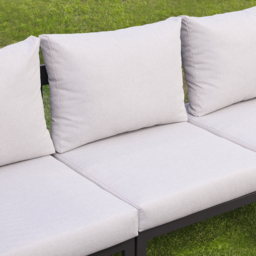 Fencura 7-Piece Garden Aluminium & Rope Weave Modular Sectional Set in Light Grey - thumbnail 5