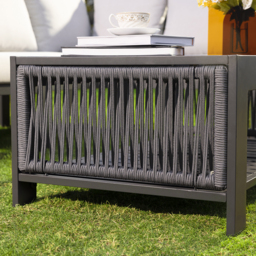 Fencura 7-Piece Garden Aluminium & Rope Weave Modular Sectional Set in Light Grey - thumbnail 8