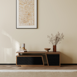 Fero Black & Walnut Extendable TV Stand with 3 Drawers(1200mm-1800mm) - thumbnail 9