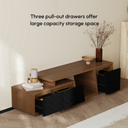 Fero Black & Walnut Extendable TV Stand with 3 Drawers(1200mm-1800mm) - thumbnail 8