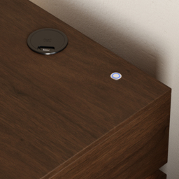 Smart LED Nightstand Wireless Charging Station Wood Bedside Table with Light Modern Set of 2 - thumbnail 5