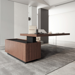 L Shaped Executive Office Desk Standing Desktop with Side Cabinet and lifter Desktop Right Hand(1815mm) - thumbnail 6