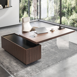 L Shaped Executive Office Desk Standing Desktop with Side Cabinet and lifter Desktop Right Hand(1815mm) - thumbnail 2