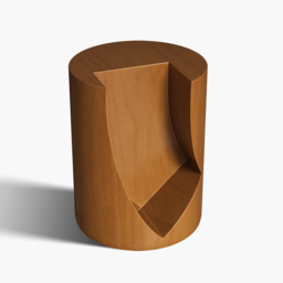Modern Small Walnut Side Table with Open Storage Round End Table Bedside Table - thumbnail 8