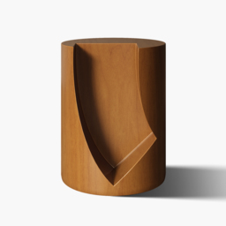 Modern Small Walnut Side Table with Open Storage Round End Table Bedside Table - thumbnail 7