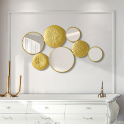 1200mm Gold Wall Decorative Mirror Set Creative Round Mirror Wall Hanging Decoration - thumbnail 9