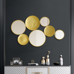 1200mm Gold Wall Decorative Mirror Set Creative Round Mirror Wall Hanging Decoration - thumbnail 4