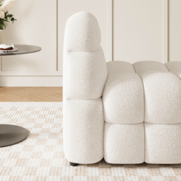 Modern Off-White Cream Boucle Accent Chair Cloud Lounge Chair Soft Cushion - thumbnail 6