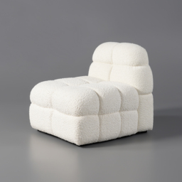Modern Off-White Cream Boucle Accent Chair Cloud Lounge Chair Soft Cushion - thumbnail 9