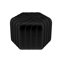"18.5"" Wide Black Pouf Ottoman Upholstered in Velvet Hexagonal Footrest Stool" - thumbnail 7