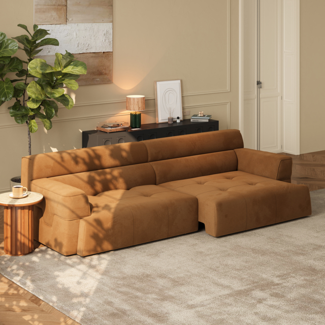 307 cm 2-Seater Performance Velvet Power Convertible Sofabed - image 1